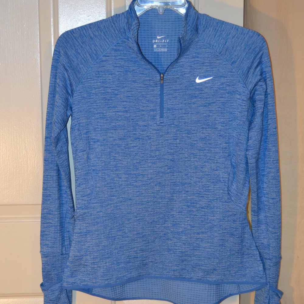 Nike ThermaFit Element 1/4 zip blue heather sz Md